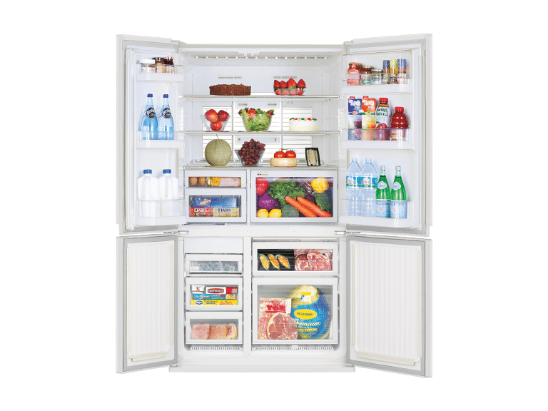 mitsubishi electric 580l l4 series french door fridge argent silver