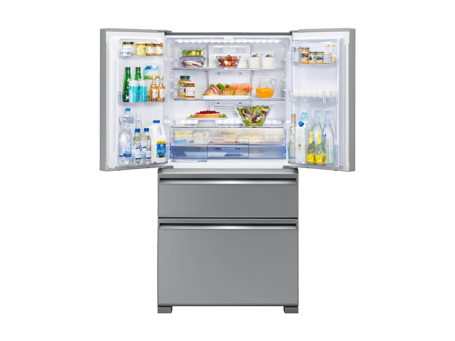 564L French Door Fridge Argent Silver Mitsubishi Electric